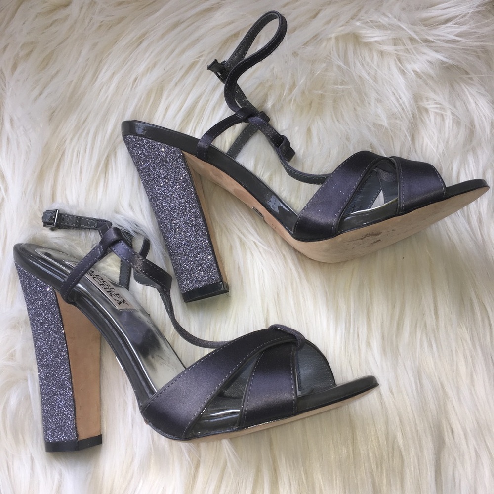 Badgley Mischka Glitter Jenie Satin Heel View 4